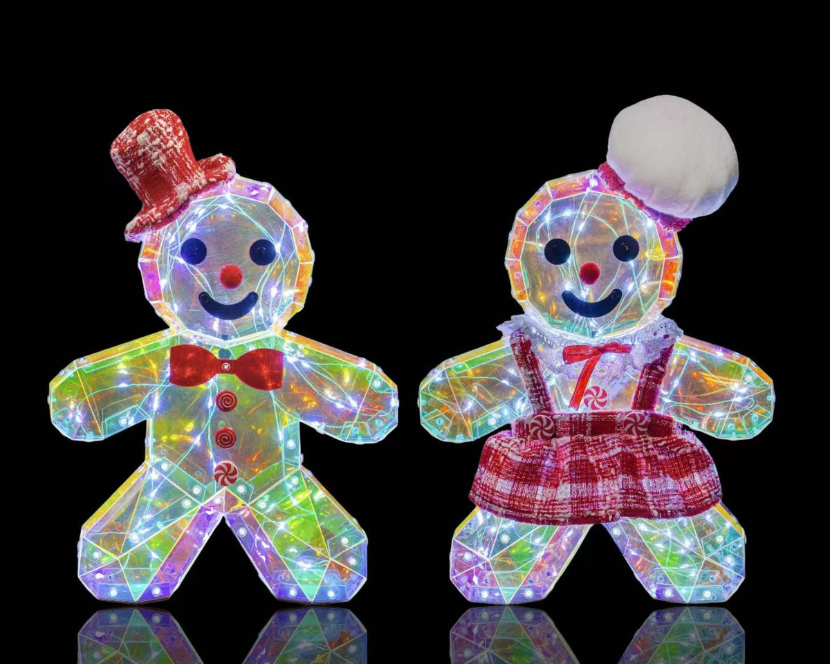 Bulk 6 Led Xmas Iridescent Gingerbread 25x6.6x33.9cm 2 Asst