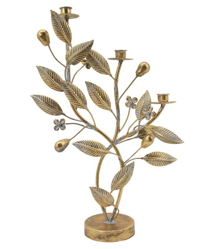 Bulk 4 Rustic Gold Metal Candle Holder 36x12x54cm