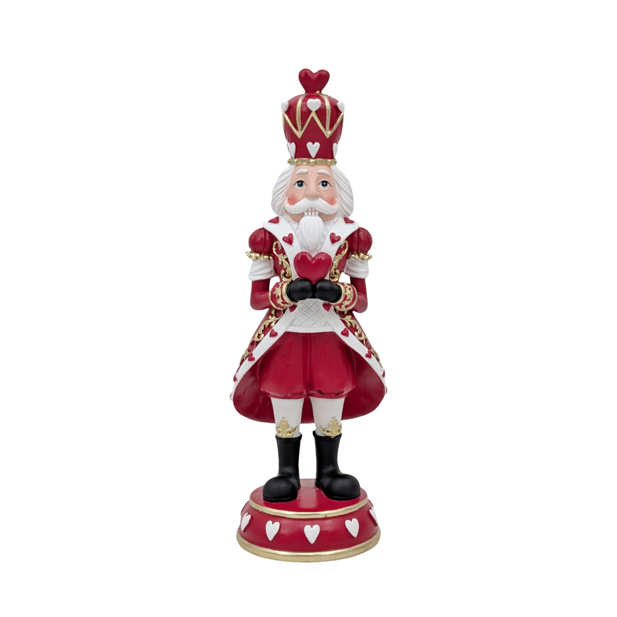 Bulk 4 Resin Heart Pattern Nutcracker 12.1x11.6x34.9cm