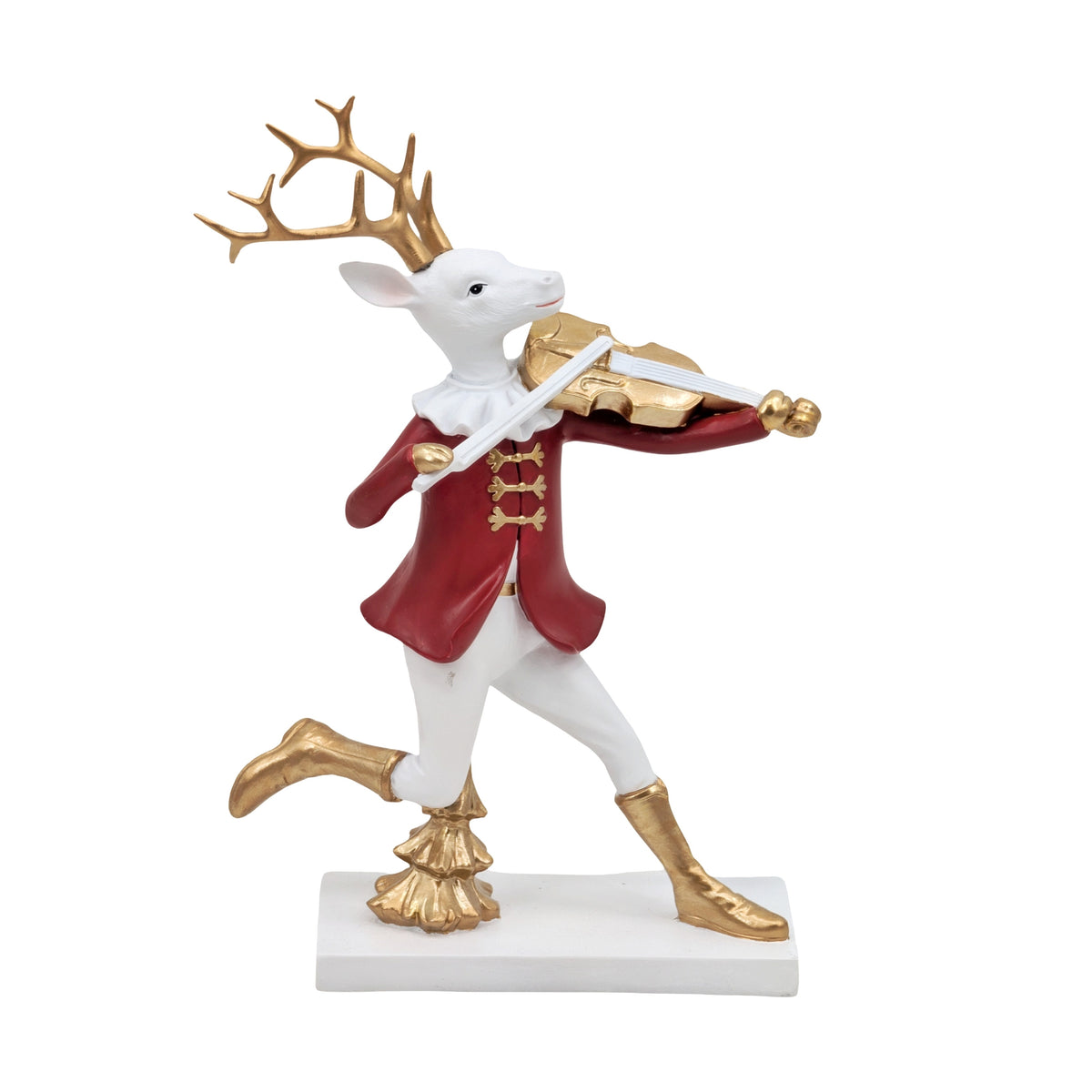 Bulk 6 Polyresin Xmas Reindeer Violinist 16.9x8x24cm