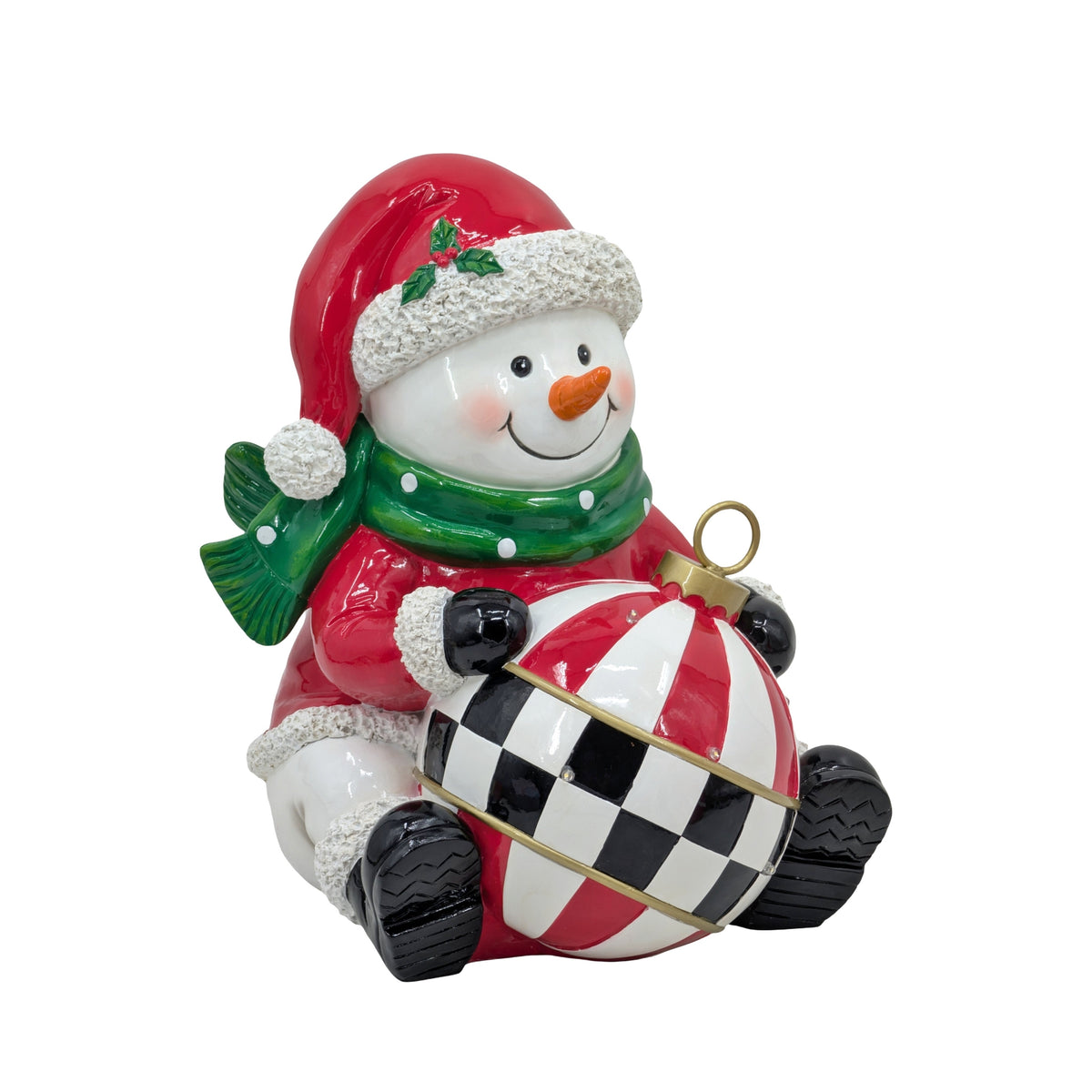 Bulk 2 Polyresin Xmas Snowman 30.5x26.5x35cm