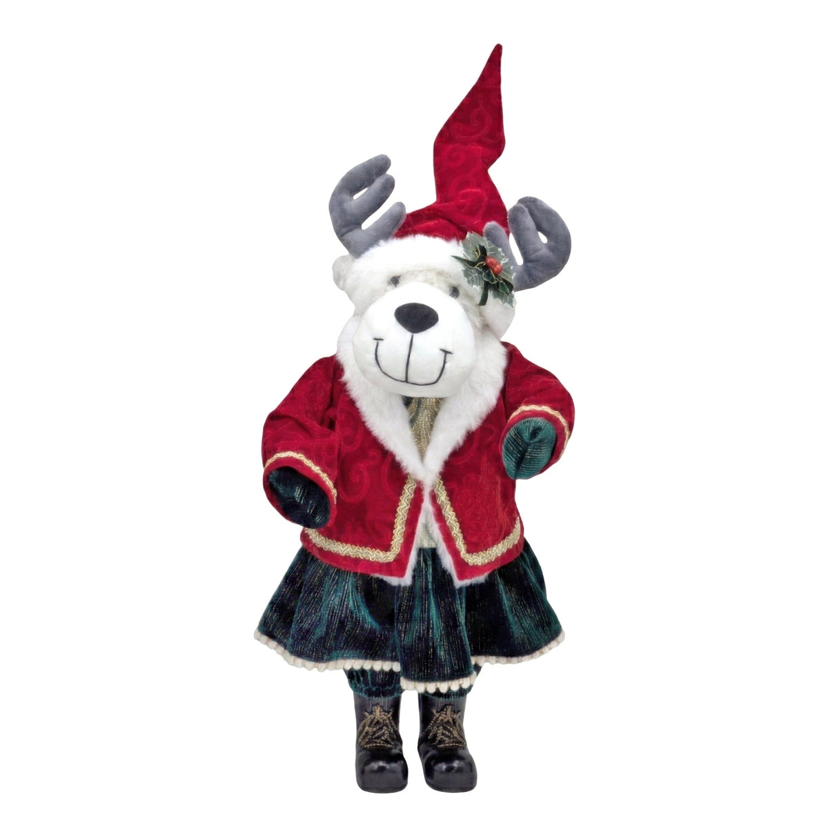 Bulk 4 Xmas Red Velvet Reindeer 55cm 2 Asst