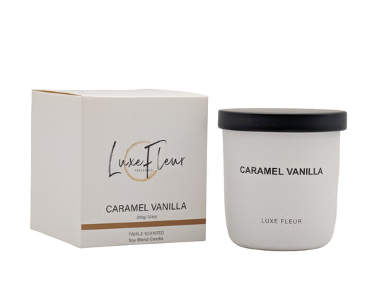 bulk 6 Luxe Fleur Scented Soy Candle In Jar Caramel Vanilla