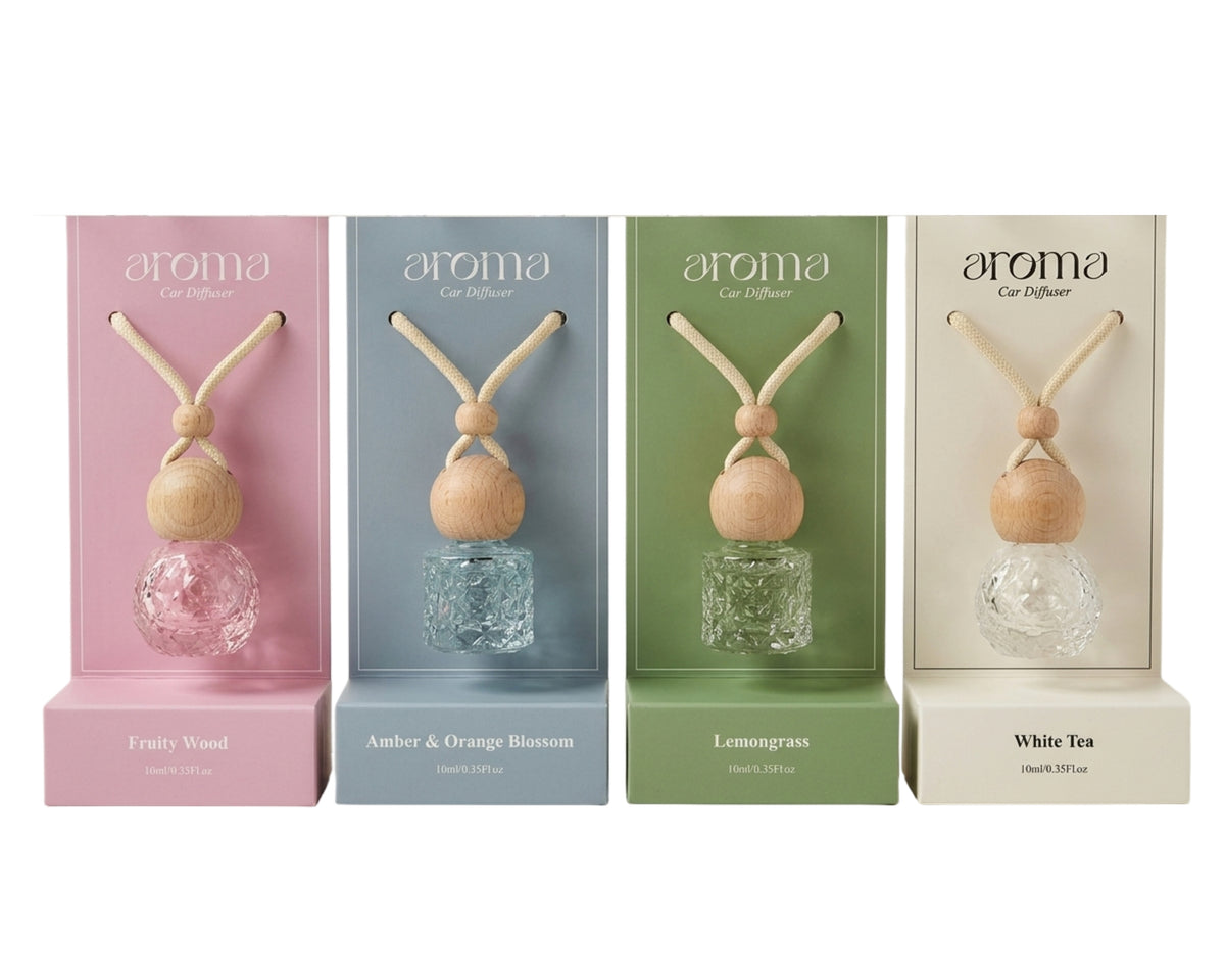 Bulk 24 Hanging Car Diffuser 10ml 4 Asst