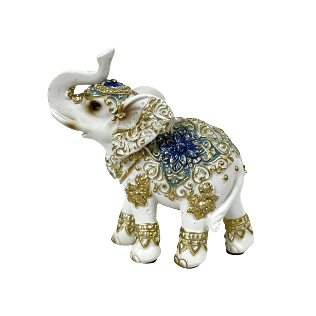 Bulk 6 Small Resin Sapphire Filigree Elephant