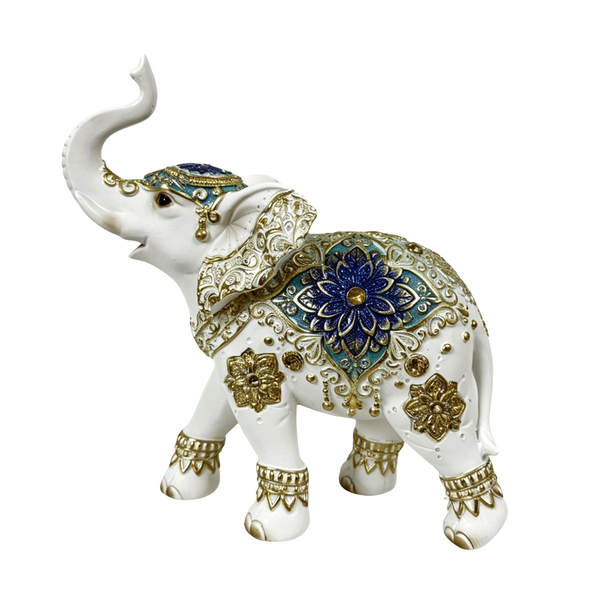 Bulk 4 Large Resin Sapphire Filigree Elephant