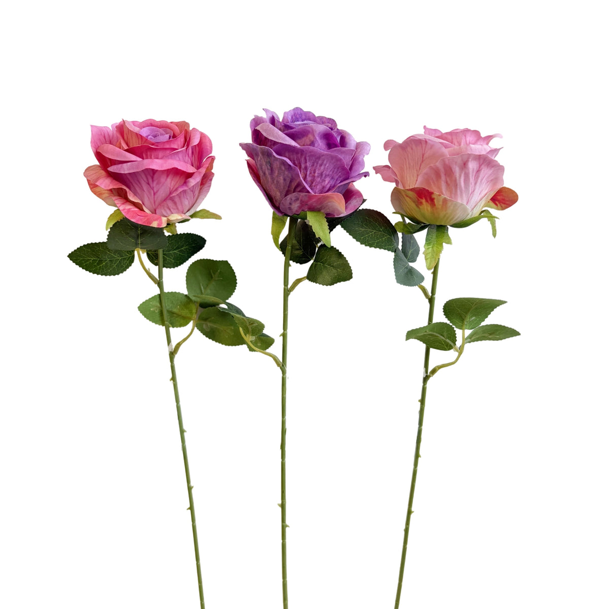 Bulk 24 Artificial Gradient Tone Rose Stem 3 Asst