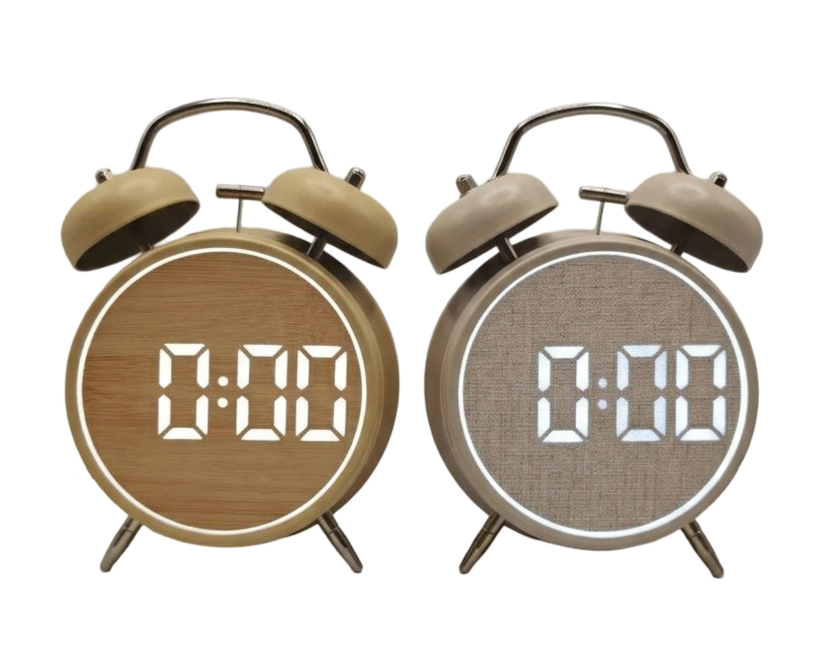 Bulk 8 Led Display Clock With Bells 11.2x16.4cm 2 Col
