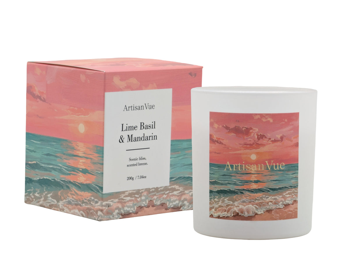 Bulk 6 Artisan Vue Lime Basil & Mandarin Scented Candle