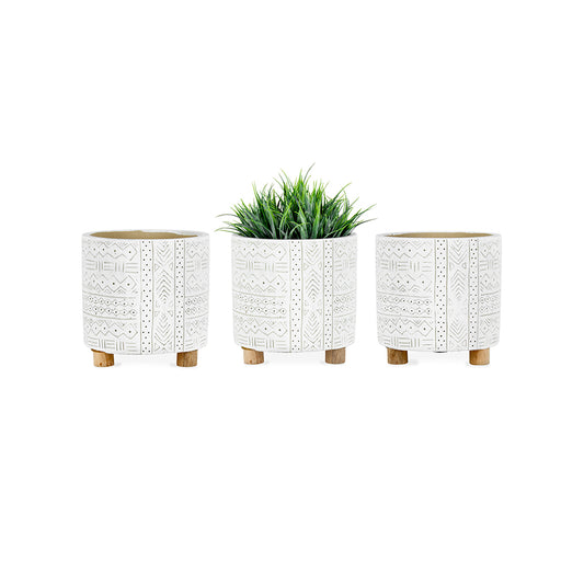 Set 3 Hamptons Pot planters w Hole & Plug 14cm - Image 2