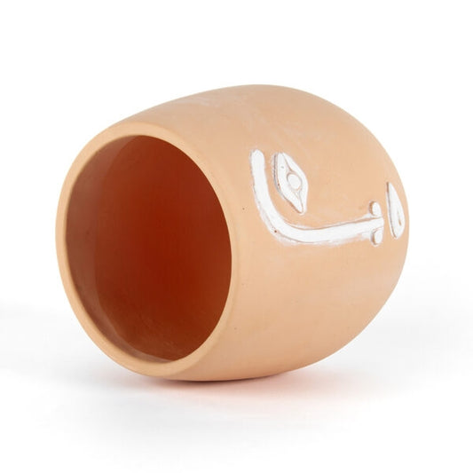 Pablo Coral Pot Cement planter w Hole & Plug 20cm - Image 2
