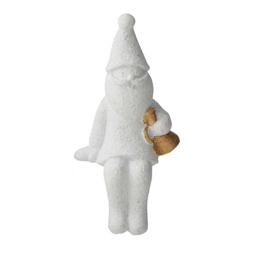 White/Gold Santa w/Bugle Pot Hanger 6*4.5*12cm