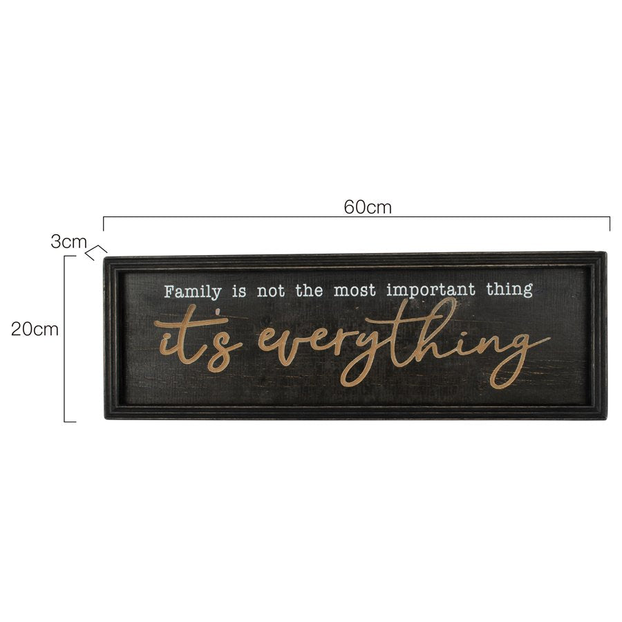 Nero 'Family is Everything' Wooden Wall Art 60x20cm - Image 4