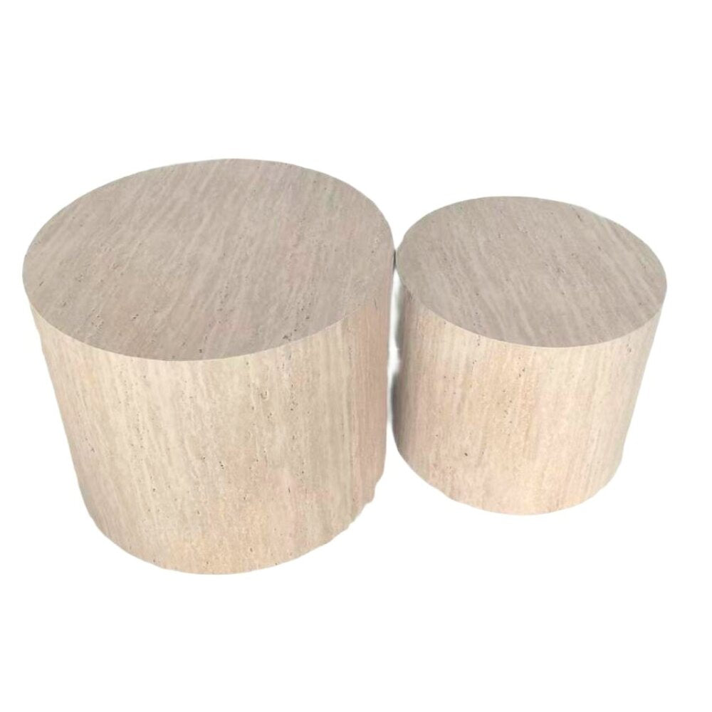 Set 2 Nested Round Display Pillars 48cm