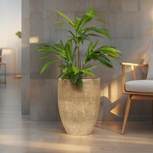 Subtle Textured Contemporary Planter 49cm - Image 2