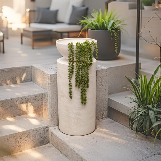 Feature Round Pillar w Planter 70cm - Image 2