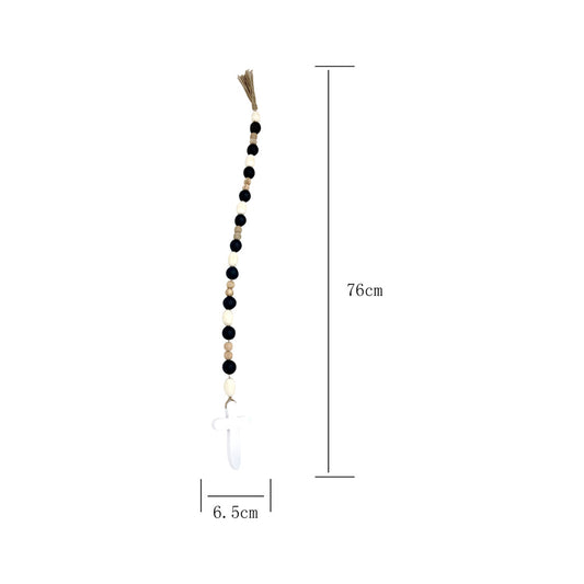 Cross w Natural Beaded Garland 76cm