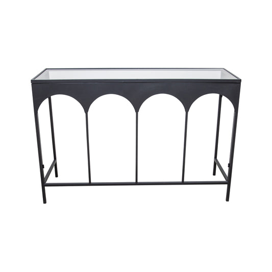 Nero Arc Glass Top Console Table 120cm - Image 2