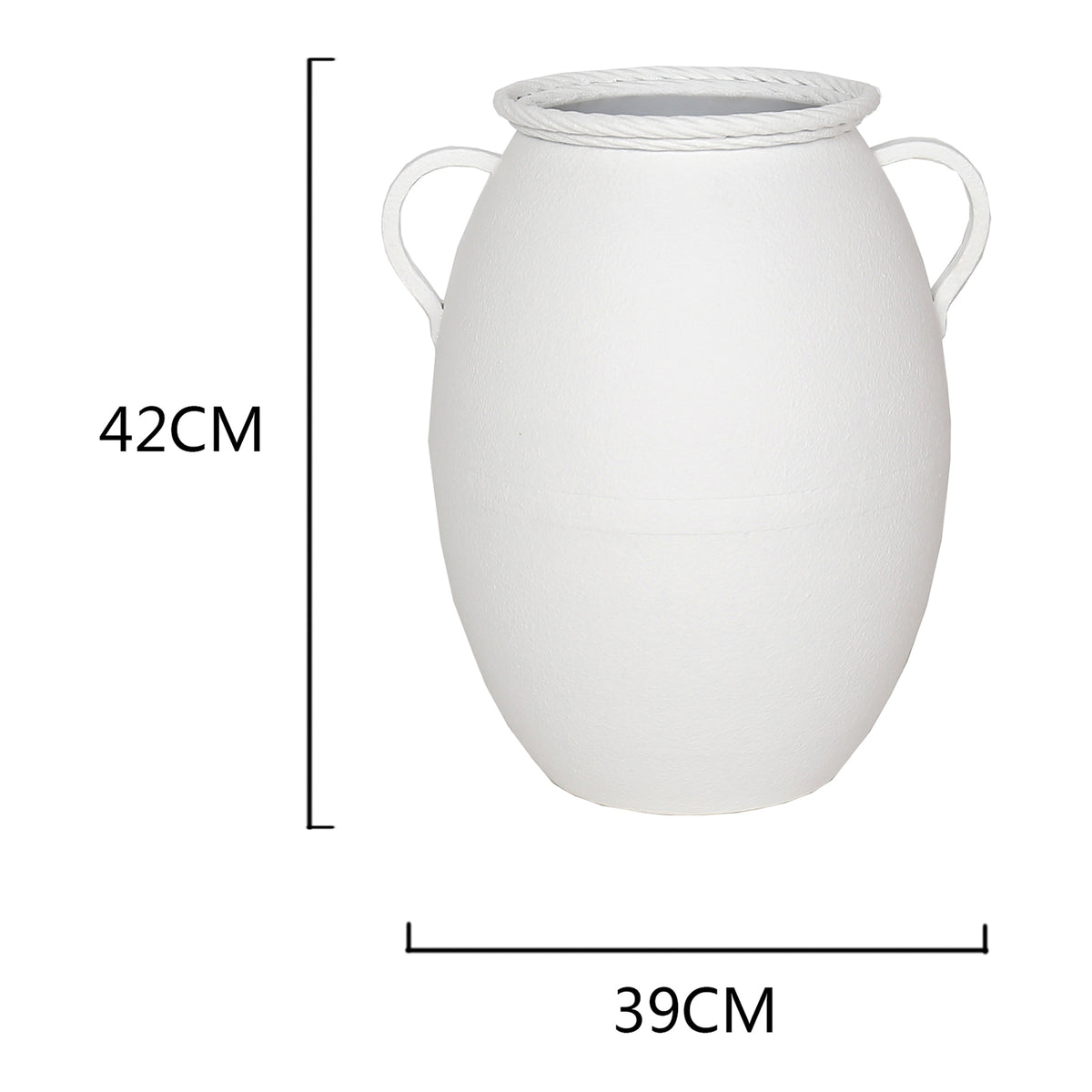Artisan Two Handle Decorative Vase w Coil Rim 42cm - Image 3