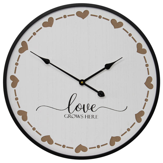 Love Grows Here Wall Clock 60cm - Image 2