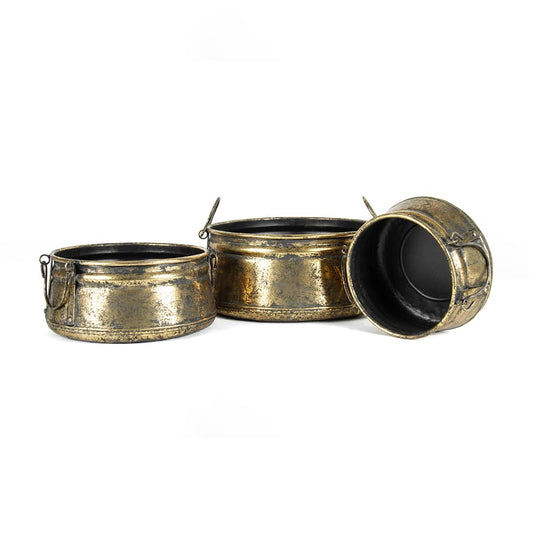 Set 3 Nested Vintage Pots Handles 38x17cm - Image 2
