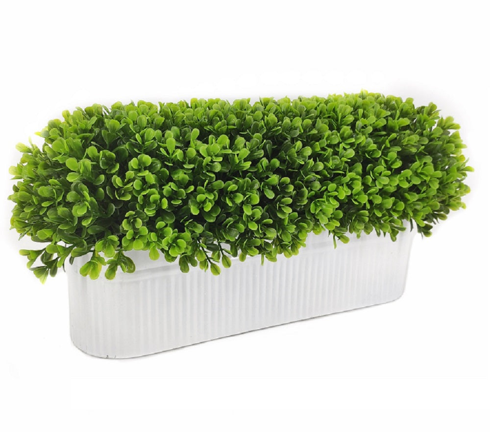 Artificial Grass in Oval Tin Pot 45cm - Image 2