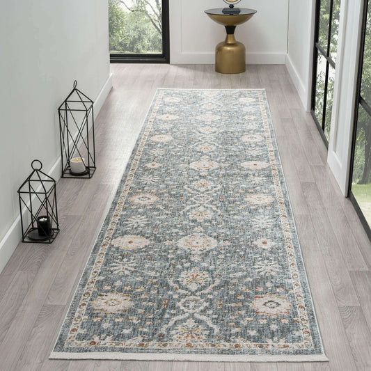 Adelia 649 Denim Transitional Hallway Runner