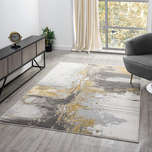 Amber 217 Slate Abstract, Geometric Rug
