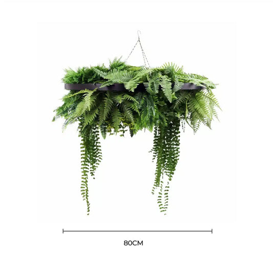Black Artificial Hanging Green Wall Disc 80cm UV Resistant - Image 2