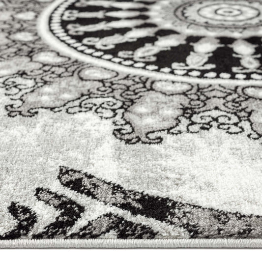 Boston 6447 Grey Round Rug