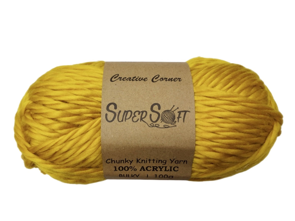 bulk 12 Mustard Chunky Yarn 100