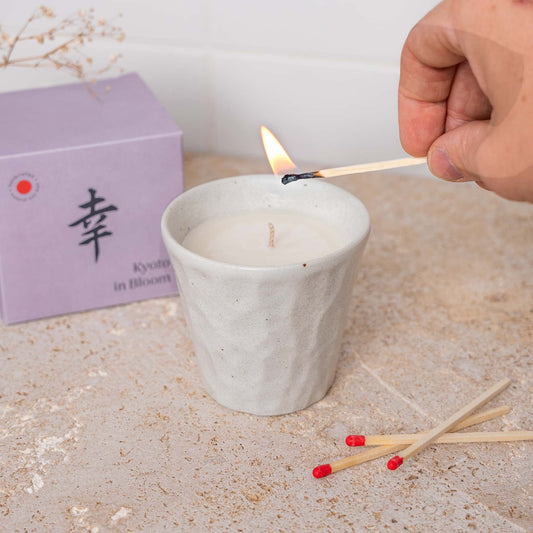 Candle Kyoto in Bloom White Ceramic 180g - Image 2
