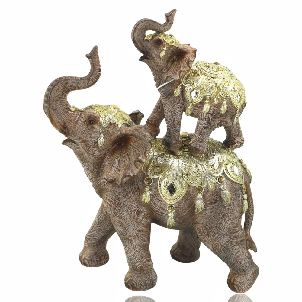 Piggy Back Ride Elephant Garden Statue 25cm