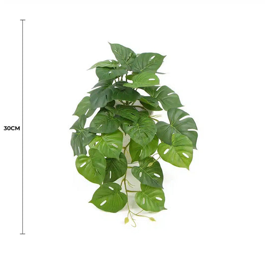 Decorative Artificial Monstera Adansonii Plant in Ceramic Bowl 30cm - Image 2