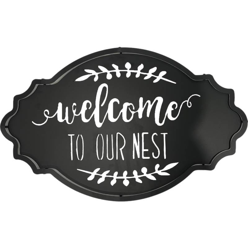 Welcome To Our Nest Metal Sign 50cm
