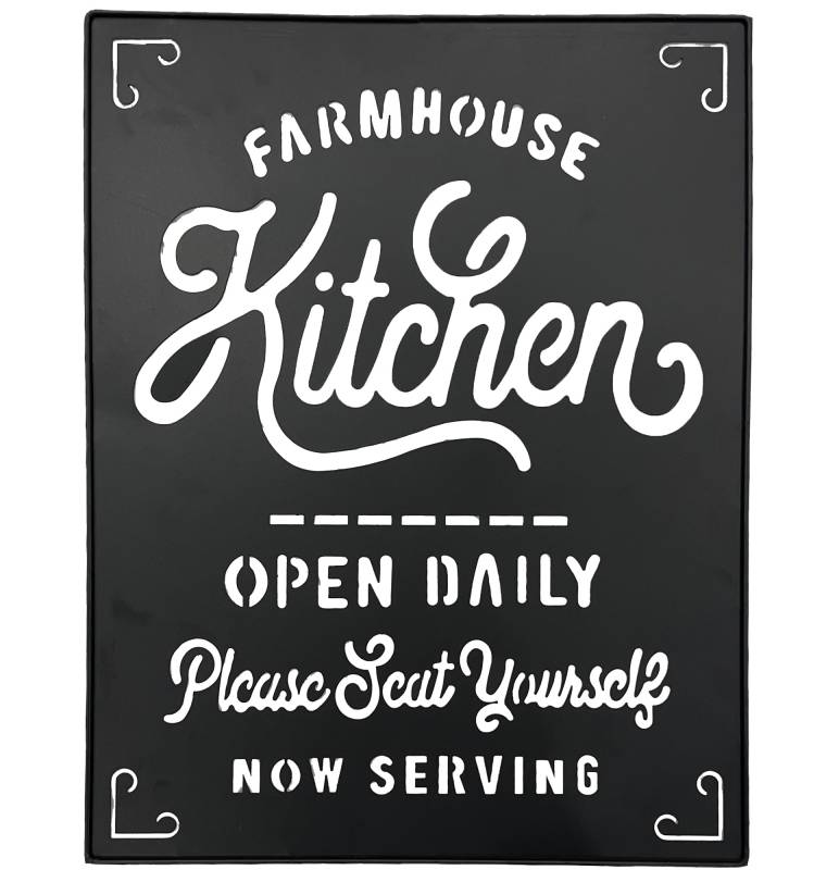 Farmhouse Kitchen Metal Sign 42cm