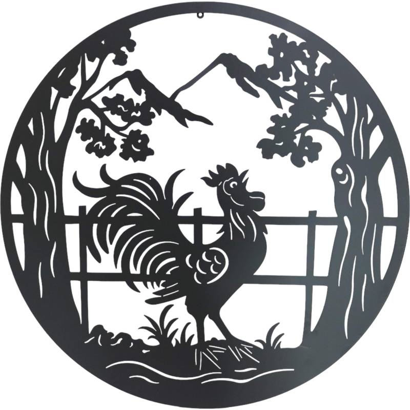Set 2 Rooster Wall Art 98cm