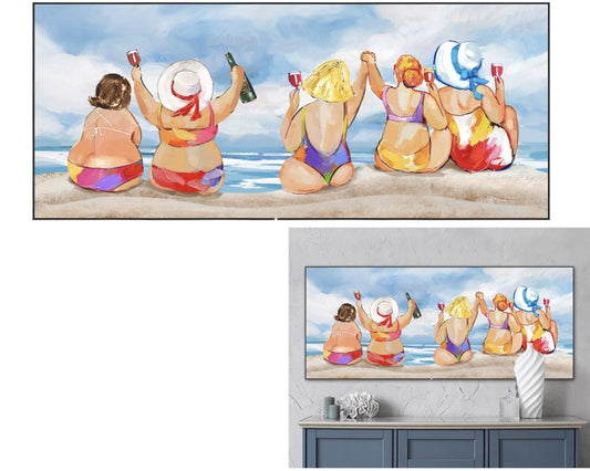Ladies That Dine Framed Canvas 120cm