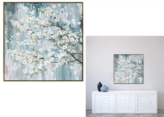 Samuel Cherry Blossom Framed Canvas 80cm