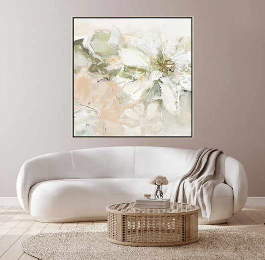 Middle Flower Framed Canvas 80cm