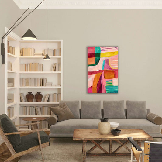 Grooves Framed Canvas 120cm