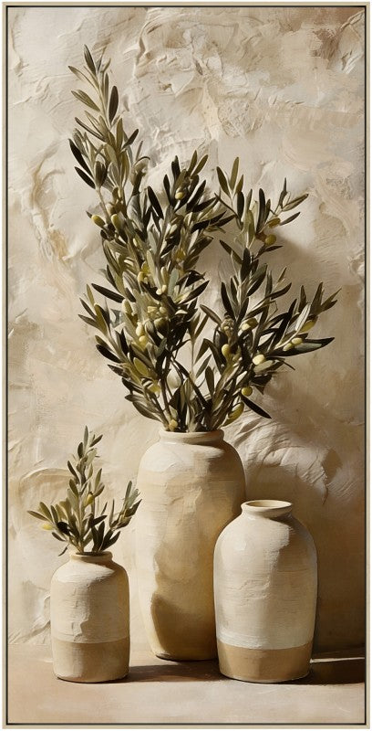 Stand Tall Olives And Urn Artwork 140cm