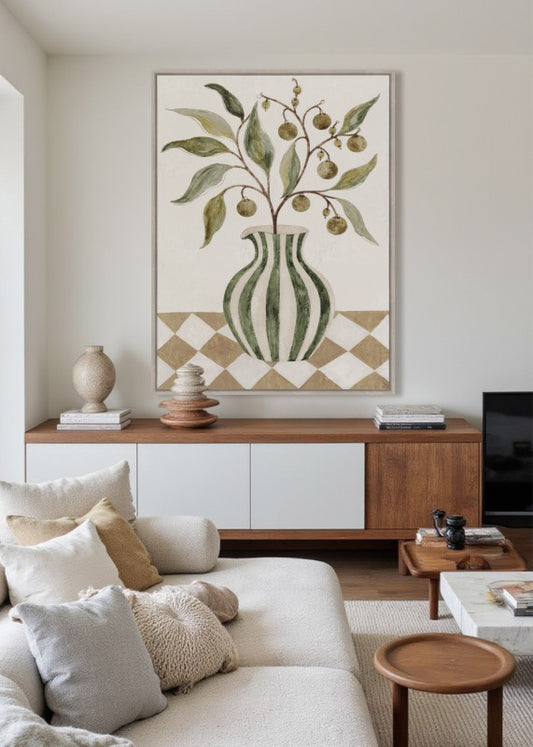 Abstract Olive Rhythm Artwork 120cm - Image 2
