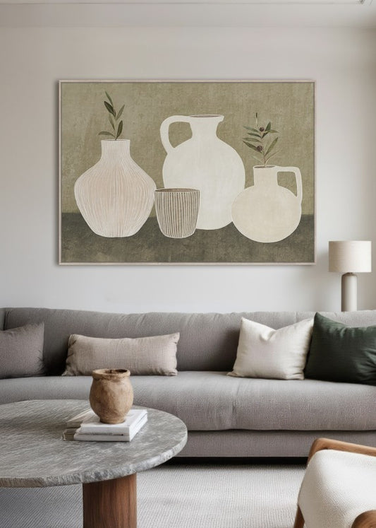 Vases With Olives Artwork 80cm - Image 2