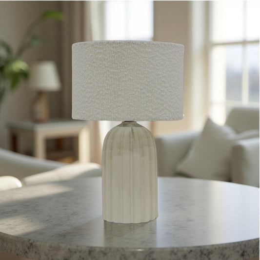 Elan Table Lamp Boucle Shade 37cm - Image 2