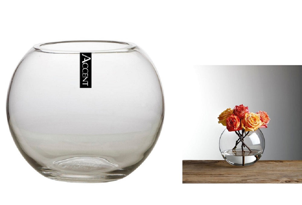 Glass Rose Fish Bowl 9cm