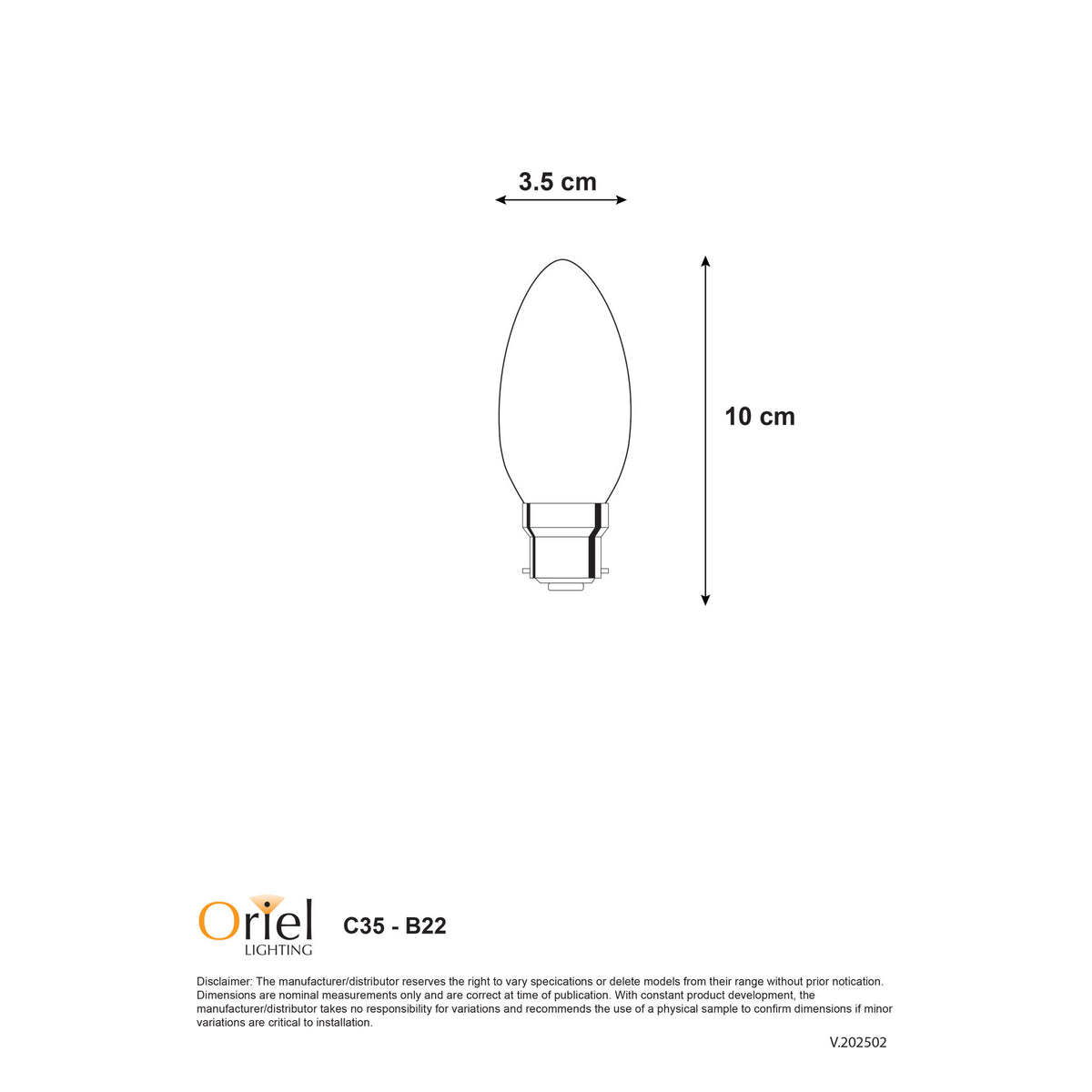 4W / B22 / 2700K Dimmable - Filament LED C35 2700K B22