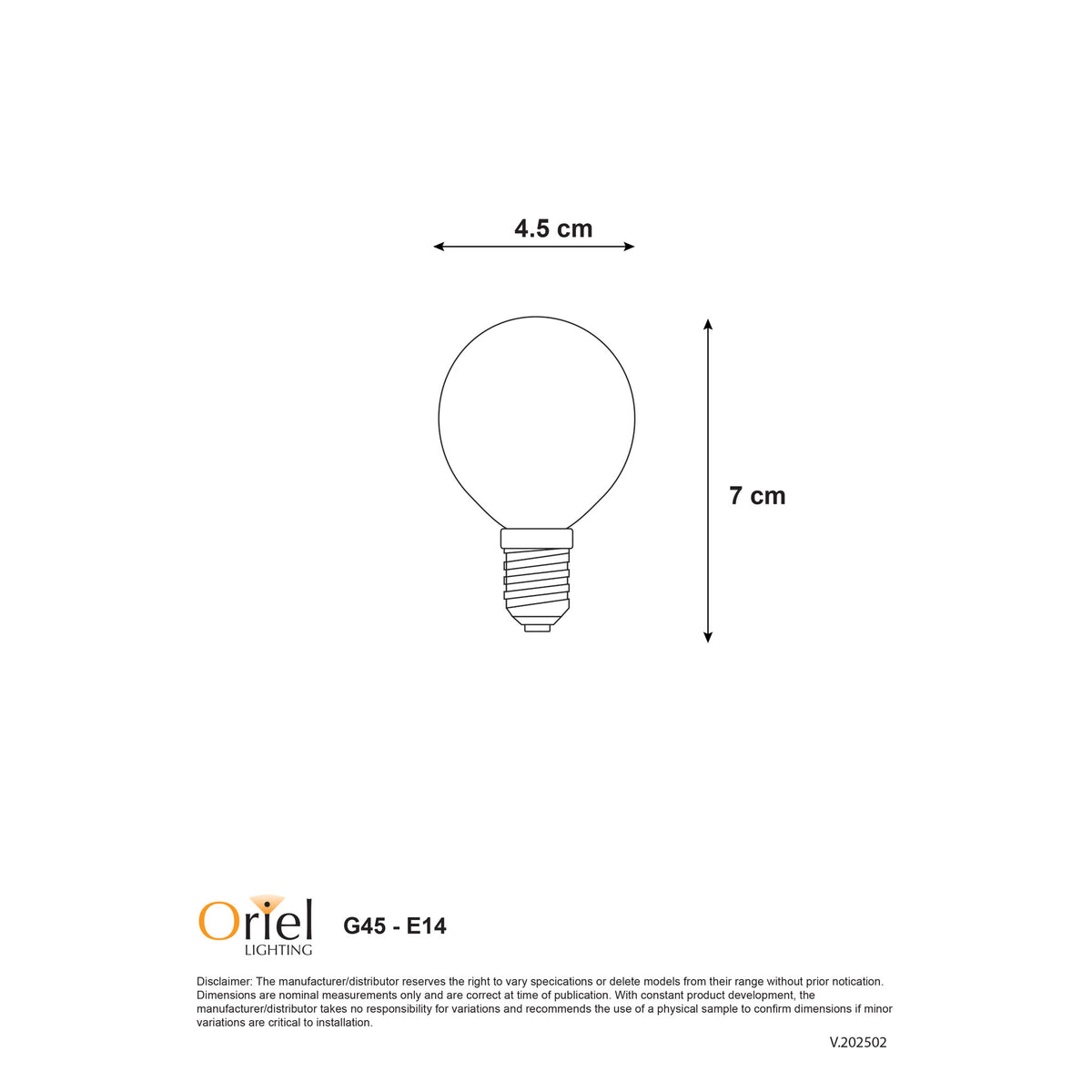 4W / E14 / 2700K Dimmable - Filament LED G45 4W 2700K