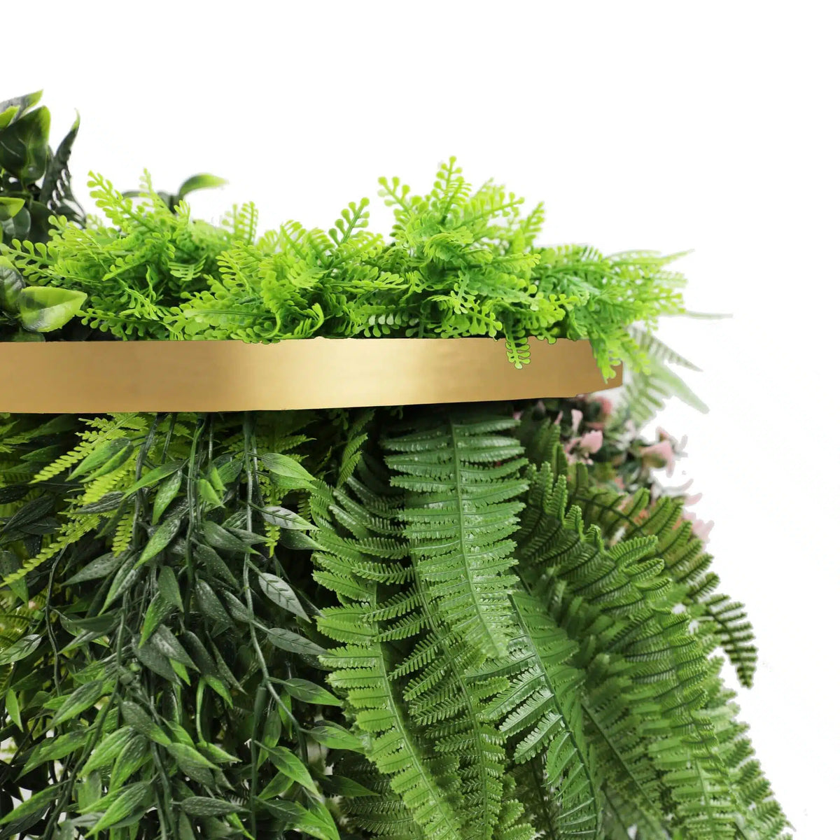 Premium Hanging Artificial Plant Arrangement with Gold Frame 40cm UV Resistant - Image 3
