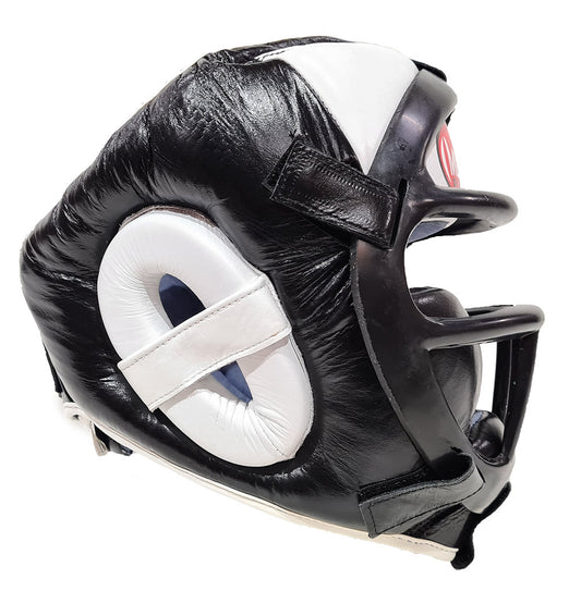 Morgan Leather Head Guard with Removable Grill